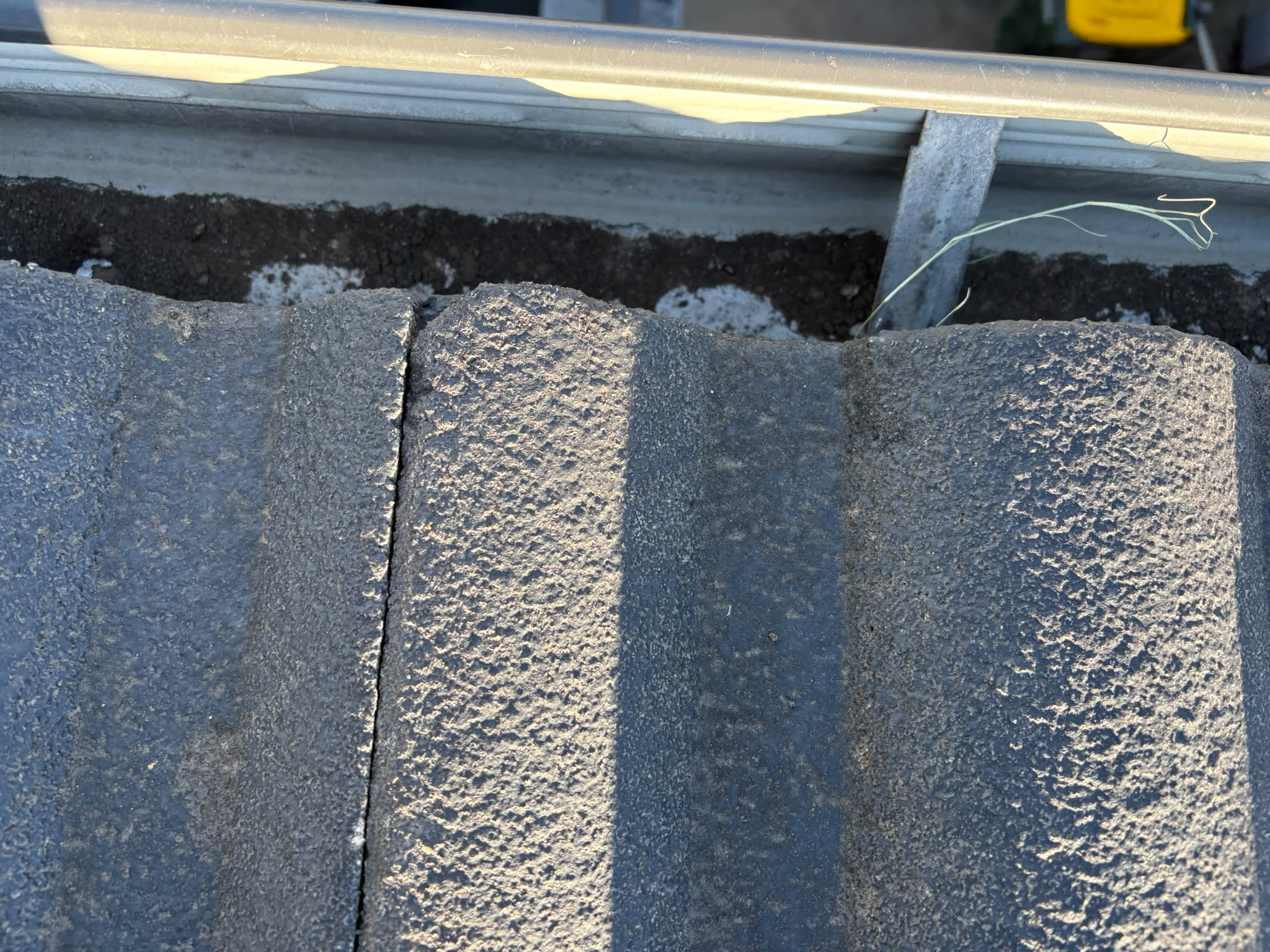 Gutter cleaning before and after